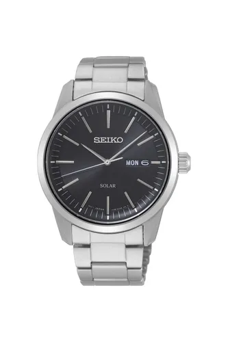 Seiko Herren-Uhr SNE527P1 – Quarz Edelstahl mit Edelstahlband - Armbanduhren für Herren, kratzfestes Saphirglas und bis 10 BAR wasserdicht – ideal für den aktiven Lebensstil.
