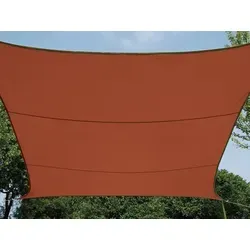 Perel Sonnensegel 3.6 x 3.6 m, wasserabweisend, Terracotta - Sonnenschutz aus robustem Polyester, bietet 90% UV-Schutz und ist ideal für Garten, Balkon oder Terrasse. Atmungsaktiv und wasserabweisend für angenehme Aufenthalte an heißen Sommertagen.