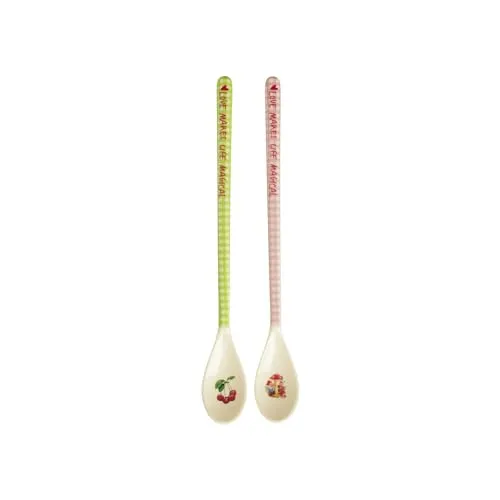 Rice Latte Melaminlöffel Löffel Love Therapy Print 2er Set in rot von rice