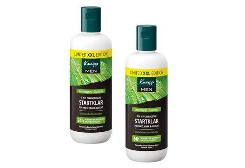 Kneipp Duschgel 2 x Kneipp XXL Duschgel MEN Startklar je 400ml 3in1 Haut Haar Gesicht