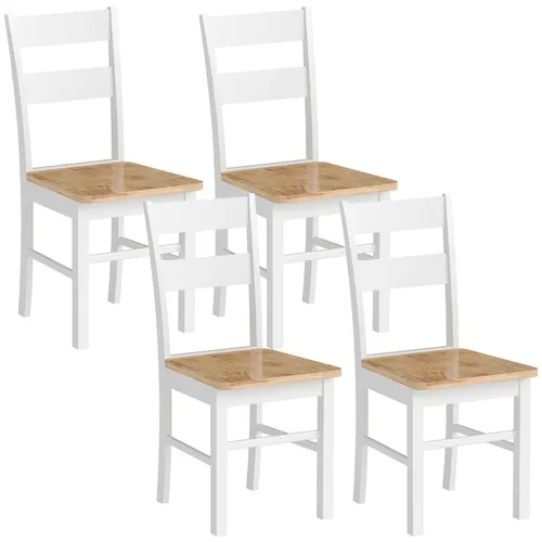 Esszimmerstühle 4er Set mit Rückenlehne aus Eiche, armlose Stühle