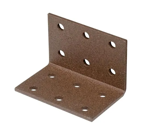 Alberts 822378 DURAVIS® Lochplattenwinkel | rostbraun duplexbeschichtet | Größe 40 x 40 x 60 mm | 50er Set