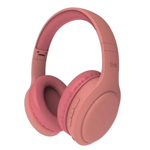 T'NB Kabellose Kopfhörer mit Bluetooth-Verbindung, faltbar, passive Rauschunterdrückung, Stereo-Sound mit integriertem Mikrofon, Akkulaufzeit bis zu 30 Stunden – Rosa