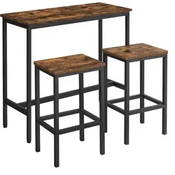 Vasagle Bartisch LBT218B01 mit Barhockern, vintage braun von VASAGLE