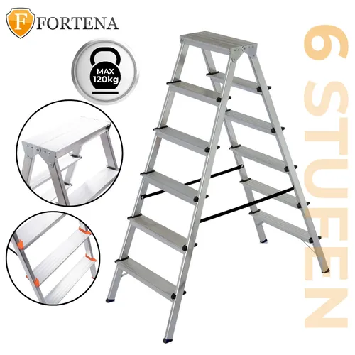 Trittleiter Stehleiter Leiter Doppelleiter Haushaltsleiter 2x6 Aluleiter 120 kg