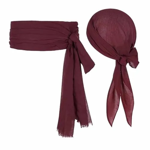 Stück Piraten Kostüm Zubehör Set,Kopftuch +Gürtel,Bequem Piratenhut,Pirate Accessories,Mittelalterliche Große Schärpe,Piraten Kopftuch Für Weihnachten Halloween Karneval Party Rollenspiel Dekoration 2