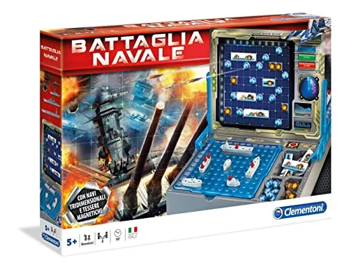 Clementoni - Battle Naval Brettspiel, Mehrfarbig, 11133, 2 Spieler