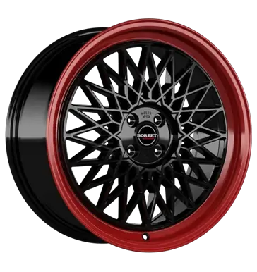 B 7 0x17 4x100 ET38 MB64 Alufelgen in rot von BORBET