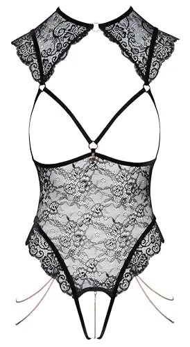 Abierta Fina Body, Schwarz, L