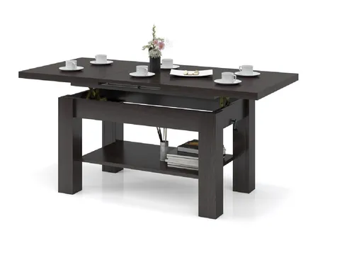 designimpex Astoria Ausziehbarer Couchtisch - Beistelltisch fürs Wohnzimmer, höhenverstellbar und ausziehbar von 110 auf 150 cm, ideal für gesellige Abende und vielfältige Nutzungsmöglichkeiten.