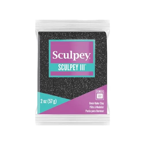 Sculpey III Polymer Clay 2oz-Black Glitter in schwarz von Sculpey