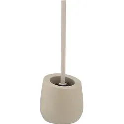 WENKO WC-Garnitur Mod. Badi Beige - Hochwertige Keramik WC-Garnitur mit hygienischer Silikonbürste und Anti-Haft-Wirkung, ideal für ein stilvolles und sauberes Badezimmer
