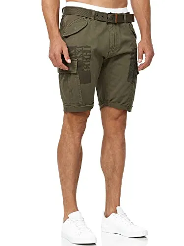 Indicode Herren Jaramillo Cargo Shorts - Herren-Shorts aus 100% Baumwolle mit 6 praktischen Taschen, ideal für den Sommer und ein Must-Have für jeden Kleiderschrank.
