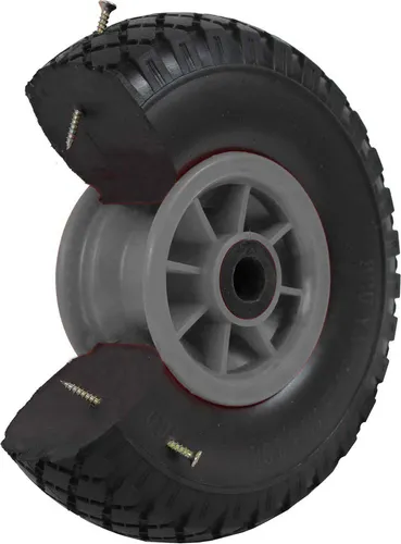 Sackkarrenrad PolyurethanRad 260x85 mm 3.00-4 75 mm zentrierte Nabe Ø 20 mm grau Vollgummi Bollerwagen