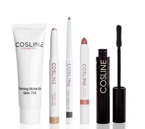 Cosline Cosmetics Schmink-Set Starter-Set, 5-tlg. für Anfänger - Das Cosline Starter-Set bietet eine ideale Make-up-Grundausstattung mit fünf hochwertigen Produkten für einen natürlichen Look. Perfekt für Anfänger und als Geschenk geeignet.