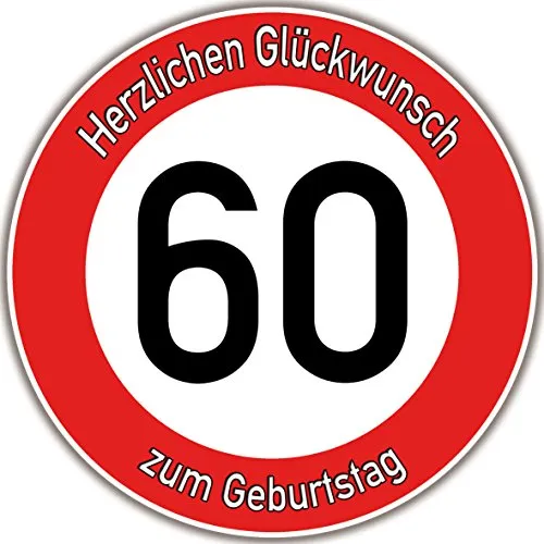 Tortenaufleger Fototorte Warnschild 60. Geburtstag 14 cm - Sonstige - Brillante Farbqualität und glutenfreies, laktosefreies, veganes Zuckerpapier für eine individuelle Tortengestaltung.