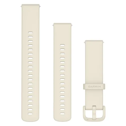 GARMIN Silikon-Schnellwechsel-Armband 20 mm, Bone - Uhrenarmband aus faserverstärktem Silikon, mit Quick-Release-Funktion für einfachen Wechsel, kompatibel mit vielen Garmin Modellen.