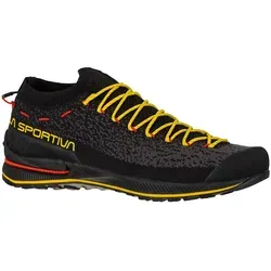 La Sportiva TX2 Evo Black/Yellow (46) - Wanderschuhe für technische Zustiege, extrem leicht und mit 100% wiederbesohlbarem Profil für längere Lebensdauer. Ideal für Outdoor-Enthusiasten, die Komfort und Umweltschutz schätzen.