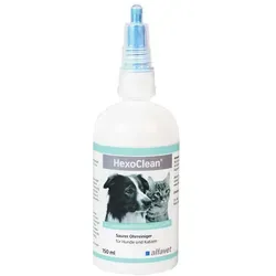Hexoclean saurer Ohrreiniger für Hunde und Katzen 150 ml - Effektive Ohrenpflege für gesunde Ohren und Wohlbefinden Ihres Haustiers