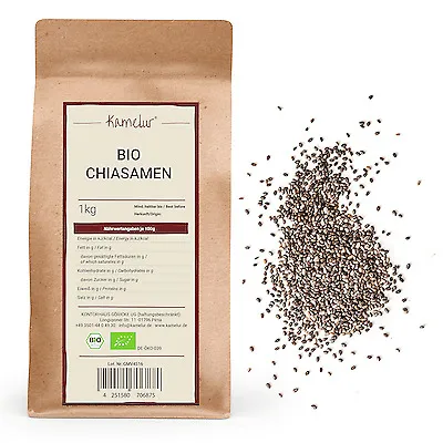 1kg BIO Chiasamen schwarz, Chia Samen BIO für Porridge & Co. 15,90 EUR/kg