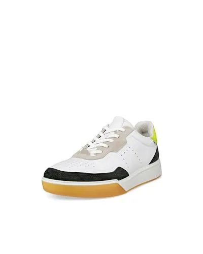 Ecco STREET COURT Herrenschuhe - Weiße Sneakers für Herren - Sneaker aus atmungsaktivem Leder-Mix mit herausnehmbarer Innensohle, ideal für ganzjährige Freizeitaktivitäten.