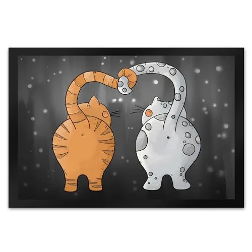 trendaffe Fußmatte XL mit Katzen Motiv - Fußmatte XL mit rutschfester Gummiunterseite, ideal für Katzenliebhaber. Hochwertiger Druck und satte Farben machen sie zum echten Blickfang für Ihr Zuhause.