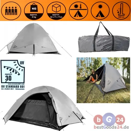 CRIVIT Verdunkeltes Campingzelt für bis zu 4 Personen