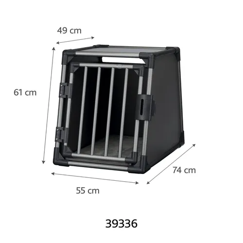 Trixie Transportbox für Hunde, Aluminium, grafit, Grau