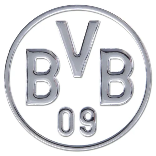 BVB Aufkleber Logo 3D silber Borussia Dortmund Autoaufkleber BVB Fanartikel