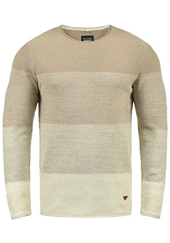 Blend Benno Herren Strickpullover Feinstrick Pullover Mit Rundhalsausschnitt Aus 100% Baumwolle, Größe:XXL, Farbe:Beige Brown (71509)