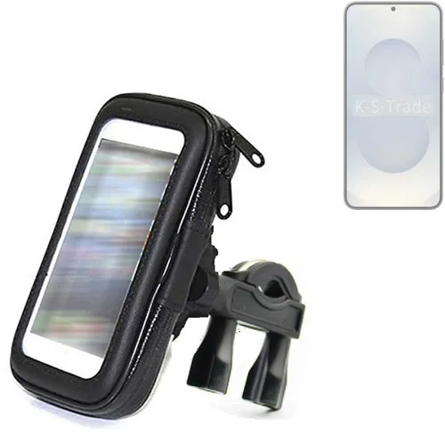 Fahrradhalterung für Samsung Galaxy S25+ - universelle Lenkstangenhalterung - Praktische Handyhalterung für Fahrräder mit Spritzwasserschutz. Ideal für E-Bikes, Mountainbikes und BMX. Sicherer Halt am Lenker für unbeschwertes Fahren.