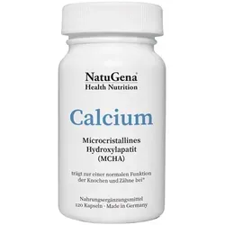 NatuGena Calcium (MCHA) - 120 Kapseln - Nahrungsergänzungsmittel mit natürlichem Calcium-Komplex aus Microcristallinem Hydroxylapatit, unterstützt die Erhaltung normaler Knochen und Zähne für eine optimale Gesundheit.