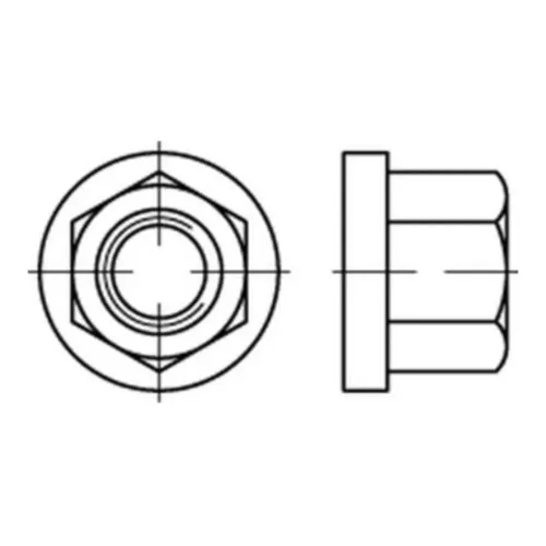 Reyher Sechskantmu. mit Bund DIN 6331 10 M 14 SW22 vz, (10 Stück)