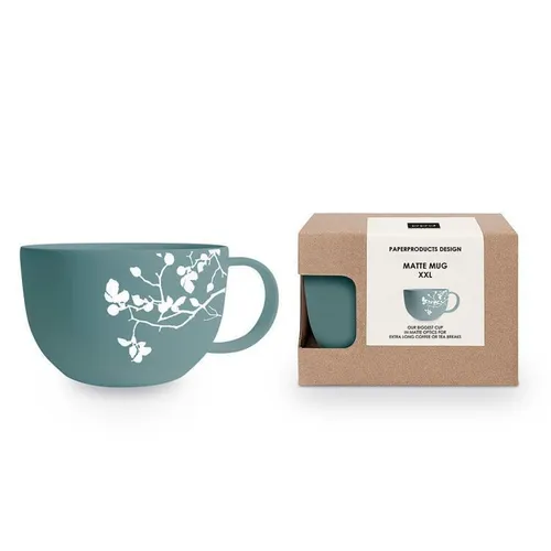 Matte Mug XXL Pure Branch eucalyptus 550 ml in türkis von ppd