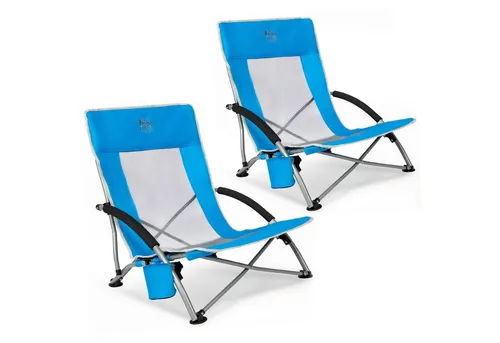 TIMBER RIDGE Klappstuhl - Leichter Campingstuhl Set (2 Stk) - Klappstühle für Camping und Strand, belastbar bis 150kg, mit integrierten Getränkehaltern für zusätzlichen Komfort.