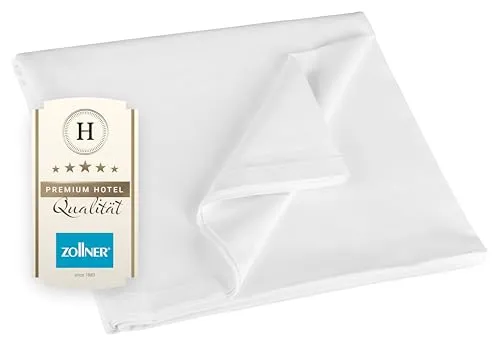 ZOLLNER Betttuch Renforce 300x300 cm - Hochwertiges Bettlaken aus 100% Baumwolle mit Gummizug, ideal für Wasser- und Boxspringbetten. Pflegeleicht und bis 95°C waschbar – für höchsten Schlafkomfort.
