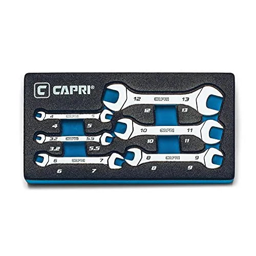 Capri Tools Slim Mini Maulschlüssel-Satz, metrisch, 3,2 bis 13 mm, 6-teilig