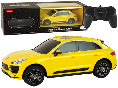 Jamara R/C Porsche Macan Turbo 1:24 Gelb - Ferngesteuertes Spielzeugauto im Maßstab 1:24, ideal für Kinder ab 6 Jahren, sorgt für spannenden Spielspaß und fördert die Motorik.