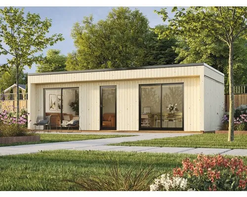 Produktbild Gartenhaus Palmako Johanna 31,8 m² inkl. Fußboden 901 x 448 cm natur