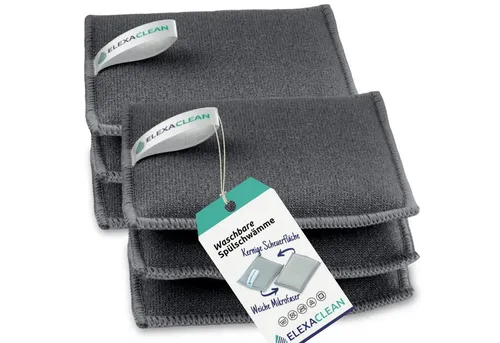 ELEXACLEAN Geschirrschwamm Waschbarer Spülschwamm, 6er Set, 10x8 cm, KLEINE VERSION