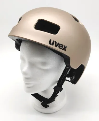 uvex city 4 - leichter City-Helm für Damen und Herren, inkl. LED-Licht und individuelle Größenanpassung, soft gold matt, 58-61 cm
