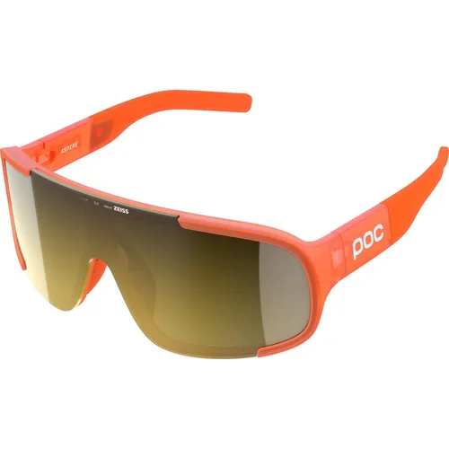 POC Aspire Sportbrille in fluo. orange translucent - Sportbrille für Radfahrer, mit leichtem Bio-Grilamid-Rahmen und Clarity-Technologie für optimale Sicht. Verstellbare Bügel und Nasenpad sorgen für perfekten Sitz, selbst bei Regen.