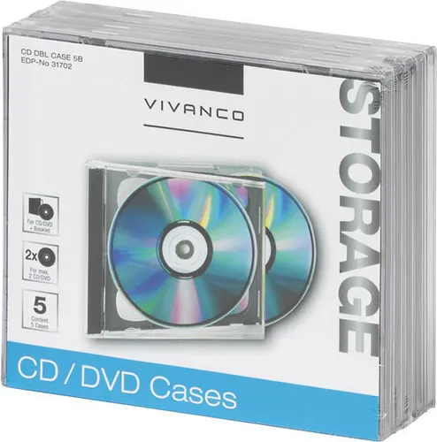 Produktbild CD/DVD Double Jewel Case, 5er Pack (31702)