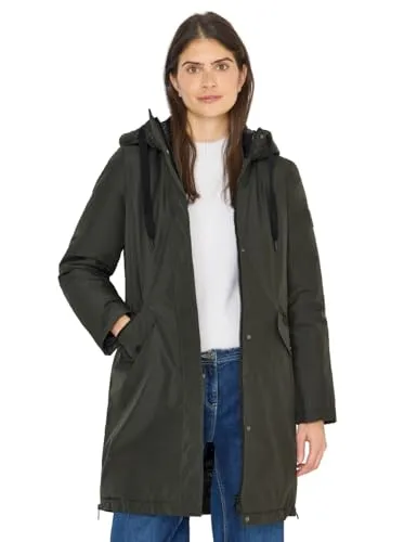 Cecil Damen Sportiver Parka mit Kapuze - Stylischer Damenmantel mit seitlichen Zippern, verstecktem Reißverschluss und verstellbarem Tunnelzug für eine optimale Passform. Ideal für den Alltag und vielseitig kombinierbar.
