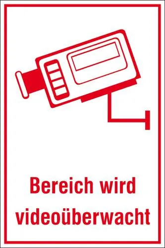 SafetyMarking 51.G5025 Hinweisschild Bereich wird videoüberwacht Aluminium (B x H) 200mm x 300mm 1St.