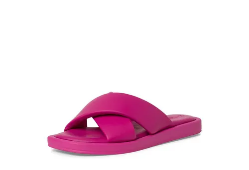 Tamaris Geprägte Damen-Sandalen aus Leder in Pink, Größe 38 in pink von Tamaris