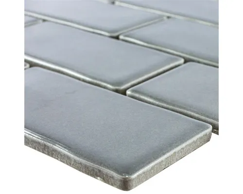 Mosafil Mosaikfliesen Keramik Mosaik Fliesen Florenz Handgemacht, Keramik 30.900x26.500, grau, 100% Handgeschnitten - Verlegefertig auf ein Netz geklebt -