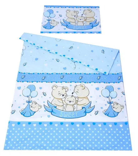 BabyLux Babybettwäsche BABYLUX Kinderbettwäsche 2 Tlg. 90 x 120 cm Bettwäsche Bettbezug Kind, 135. Sweet Blau