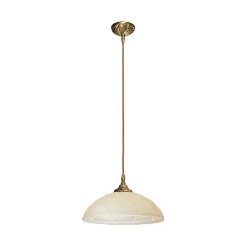 Licht-Erlebnisse Deckenlampe Jugendstil aus Echt-Messing - Premium Deckenleuchte mit kunstvollem Riffelglas und individueller E27-Fassung für bis zu 60W. Handgefertigt in Italien, bringt sie eleganten Jugendstil in Ihr Zuhause.