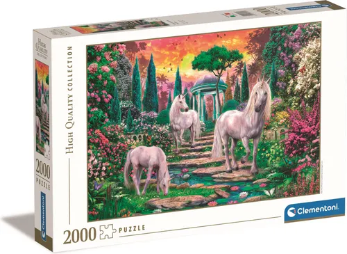 Clementoni 32575 Collection - Classical Garden Unicorns Puzzle 2000 Teile, umweltfreundlich und ideal für Puzzle-Liebhaber jeden Alters